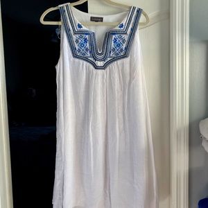 Sleeveless white dress